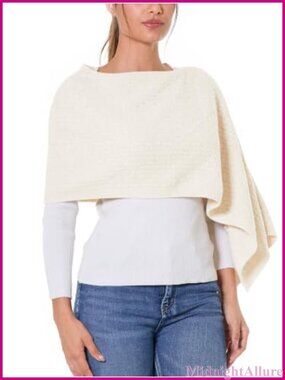 Knitted Shawl Wrap Lightweight Poncho Cape for Women